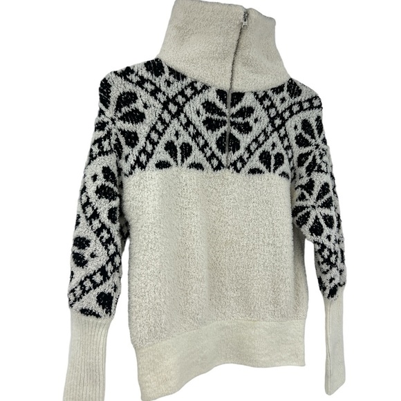 PILCRO anthropology Fleece zip coastal chunky Turtleneck Sweater SZ XS - Picture 3 of 6